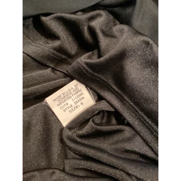 David Meister ruched waist Bodycon simple black mini Dress V Neck Sleeveless 6 - Picture 8 of 10